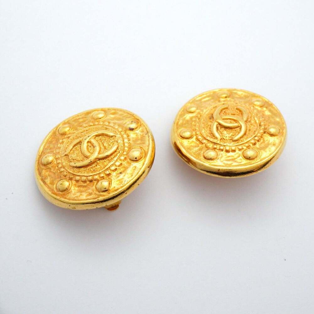 CHANEL Gold Logo Earrings - Picture 2 of 7